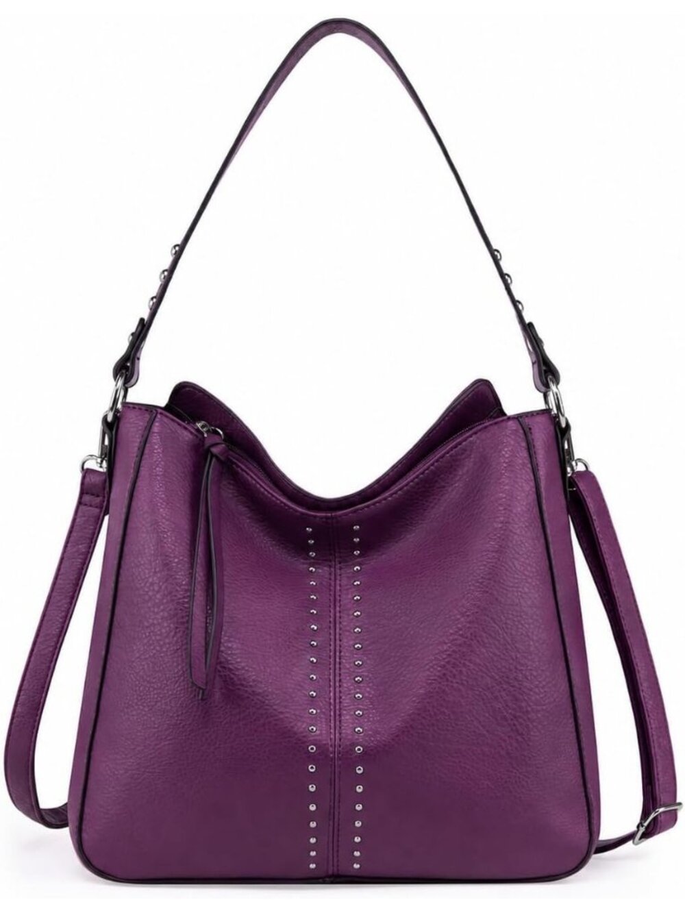 Women's Purple Leather West Hobo Crossbody Leather Purse Ladies Shoulder Bag